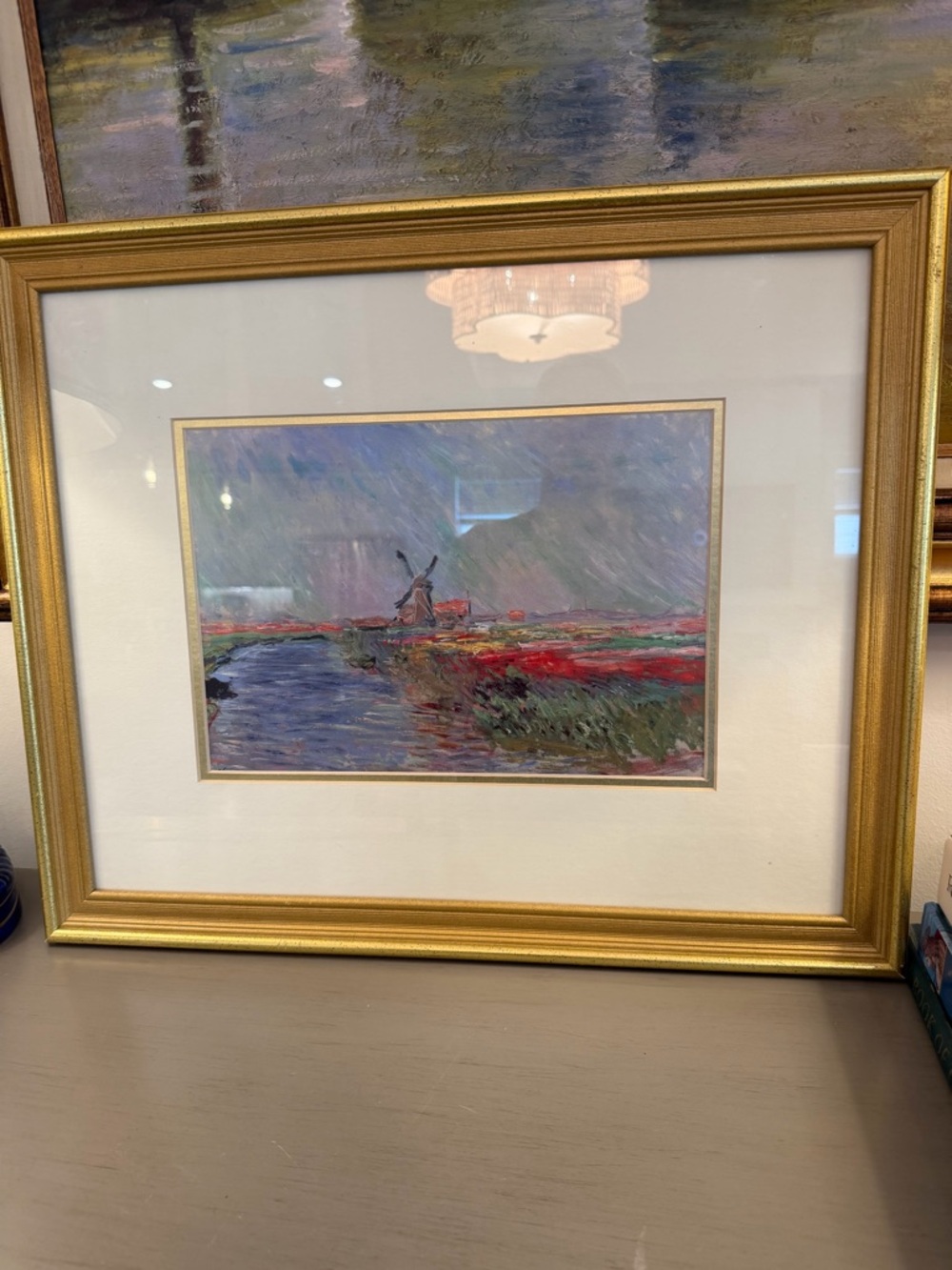 Claude Monet Tulip Fields Near The Hague Print Matted Framed 18.5x22”Lithograph